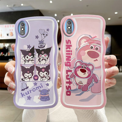 เคสคลังสินค้าพร้อมสำหรับ Xiaomi Redmi 9A 9C 9T เคสมือถือสีแดง9C 9A 9T น่ารักลายคลื่นกรอบฝาครอบโทรศัพท์ใส