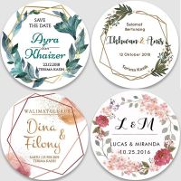 Personalized Round Label Sticker Custom Company Name Custom Name Date Thank You Sticker for Bridal Shower Party Gifts