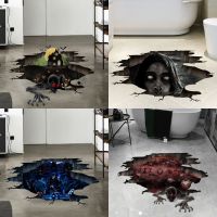 【YF】☂✽  Broken Wall Floor Sticker Pumpkin Bloody Hand Decoration Scary Haunted Ornament Poster