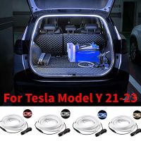 12V 5M Car Trunk Atmosphere Lamp Strip 4 Colors Frunk LED IP65 Car Super Bright Surround Light Strips for Tesla Model Y 21-23