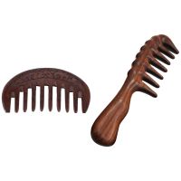 2 Pcs Wood Comb Wooden Hair Comb Natural Comb-Anti Static Massage Hair Comb, A &amp; B