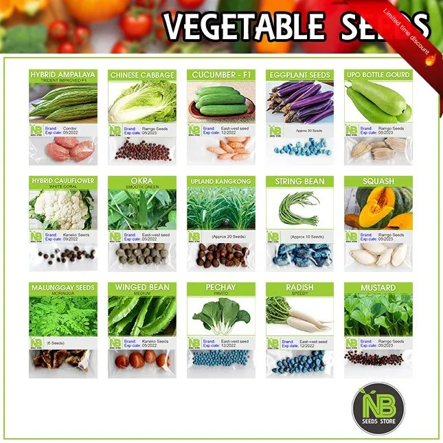 Vegetable Seeds I (Okra, Ampalaya, Cucumber, Winged Bean, Sting Beans ...