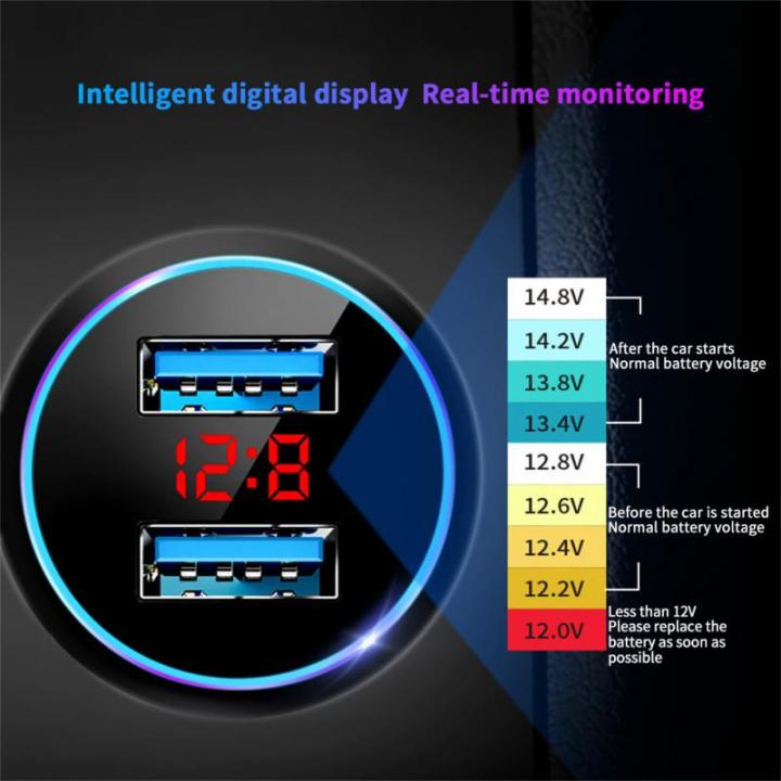 ส่วนลดเวลาจำกัด1ชิ้นที่ชาร์จแบตในรถ5โวลต์3-1a-อะแดปเตอร์ชาร์จในรถยนต์ที่ชาร์จแบตในรถ-usb-พร้อมไฟ-led-โดยรอบ-ac12-24v-พอร์ตหลายที่จุดบุหรี่ที่ชาร์จ-usb