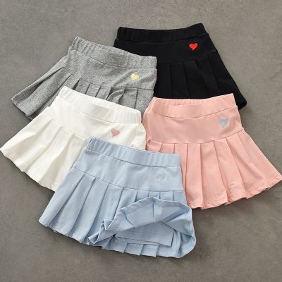 【CC】✎♝✻  Girls Pleated Skirt Pants Children the Embroidery Kids Anti Half Length Short Skirts