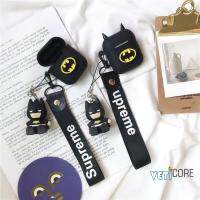 3D batmanearphone Case สำหรับ Apple airpods/airpods2 2 ซิลิโคนครอบหูฟัง Air pods กระเป๋าป้องกัน airpod อุปกรณ์เสริมสีดำ