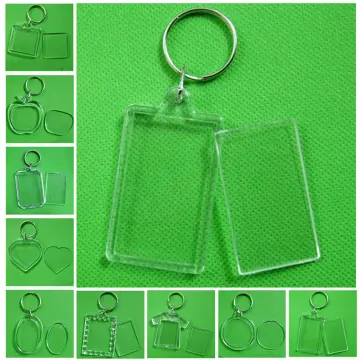 90 Pieces Clear Acrylic Keychain Blanks Rectangle 2 Inch Plastic  Transparent Key