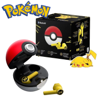อะนิเมะ Pokemon Pikachu ชุดหูฟังบลูทูธ5.0หูฟังชนิดใส่ในหู Touch Pokeball Charging Chamber สำหรับ IOS Gaming Headset