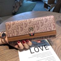 【CC】 Fashion Leather Wallets Cowhide Purse Original Brand Print Clutch Ladies Birthday