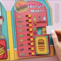 ตุ๊กตากระดาษ Fast Food DIY Quiet Book Material Pack Parent-Child Interactive Decompression Pinch Music Puzzle Game Book