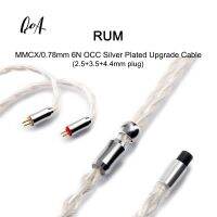 Kinera QoA RUM สายเคเบิลอัพเกรดแบบแยกส่วน6N ชุบเงิน OCC Mmcx/ 0.78มม. ตัวเชื่อมต่อ2.5 + 3.5 + ปลั๊ก4.4