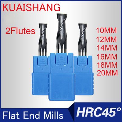Kuaishang ดอกสว่านดอกแกะแบบแบนคาร์ไบด์แข็ง2เม็ด Hrc45เหล็กทังสเตน Cnc เครื่องตัดมิลลิ่ง10มม.-20มม.