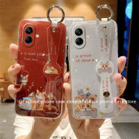 ใหม่เคสโทรศัพท์ Samsung Galaxy A04 A04eA13 A04s ฝาหลังใหม่เคสลายการ์ตูนสัตว์แวววาวพร้อมสายรัดข้อมือนุ่มฝาหลัง2023