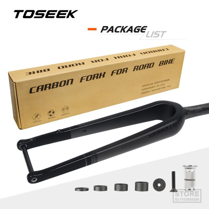 toseek-กรวดคาร์บอนไฟเบอร์ตะเกียบหน้าจักรยานส้อมกรวดลอกออกอย่างรวดเร็ว-ผ่านเพลาฟอร์กจักรยาน