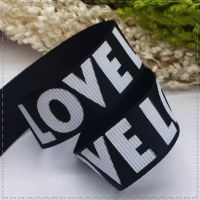 20MM 3/4" Black Printed Letters "LOVE" Ribbon Belt DIY Handmade Sewing Clothes Supplementary Material Accessories (1 Meter/lot)