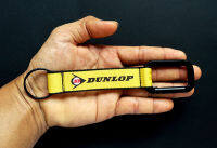 DUNLOP พวงกุญแจผ้า (งานสกรีน) สีเหลือง พวงกุญแจ พวงกุญแจรถยนต์ มอเตอร์ไซค์ รถซิ่ง รถแต่ง รถยนต์ บิ๊กไบค์ + เก็บเงินปลายทาง