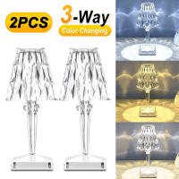 20212PCS Crystal LED Table Lights Dimmable USB Touch Sensor Diamond Crystal Desk Lamp Decoration For Home Living Bedroom Night Light