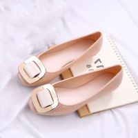 Square-toe women Shoes Sweet butterfly knot flat jelly shoes Ballet