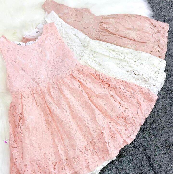 Lace Dress Pink Kid Kids Girl Good Quality Gaun Kanak Kanak Kanak