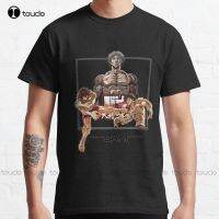 BAKI Baki Hanma,Yujiro,Hanma Yujiro เสื้อยืดพิมพ์ลายแฟชั่นแขนลำลองขาสั้นคอโอแฟชันผ้าฝ้าย100%