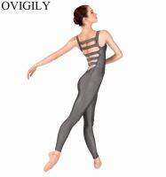 OVIGILY Womens Tank Unitards Elastic Ladder Back Adult Spandex Sleeveless Full Length Dance Unitard Teams Performance Show