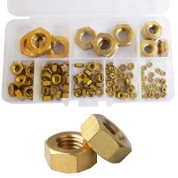 Brass Hex Metric Nuts Metal Threaded Hexagonal Metric Copper Nut Set Assortment Kit M2 M3 M4 M5 M6 M8 M10 M12 M14