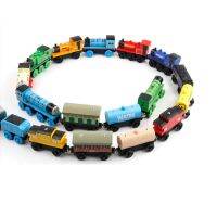 【CC】 New Wood Magnetic Car Compatible with Brio Brand Tracks Railway Locomotives for Child