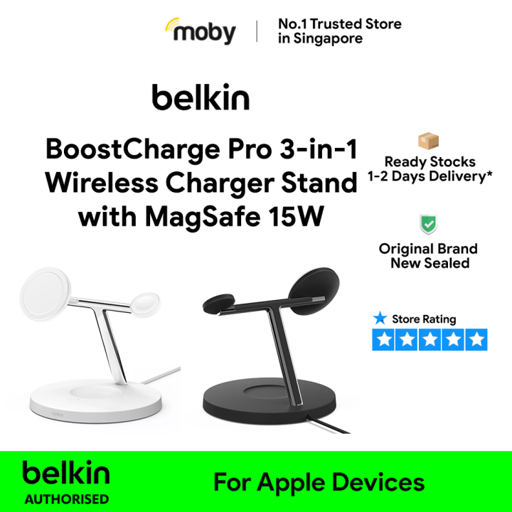 Belkin BoostCharge Pro 3-in-1 Wireless Charger Stand with MagSafe