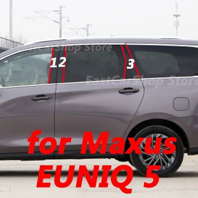 สำหรับ Maxus EUNIQ 5 EUNIQ5รถ B C เสากลางคอลัมน์หน้าต่างพีซีสติ๊กเกอร์ฝาครอบสีดำคาร์บอนไฟเบอร์มันวาวเชือกยาวของตกแต่ง