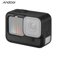 Andoer เคสใส่กล้องแอคชั่น,เคสซิลิโคนป้องกันสำหรับกล้อง GoPro Hero 9สีดำ GoPro Hero 10