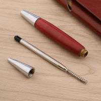 2022 luxury quality 77 Wood Ballpoint Pen Twist fat short SILVER red Trim Ball point ink Pen Stationery Office supplies new