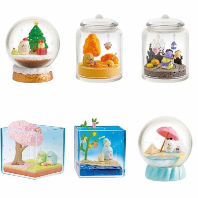 [COD] 6 Creatures Four Seasons Landscape a Bottle Egg Figures Desktop Decorations Machine Dolls
