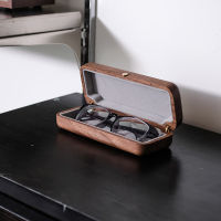 Solid Wood Retro Student Portable Anti-pressure Glasses and Sunglasses Storage Box