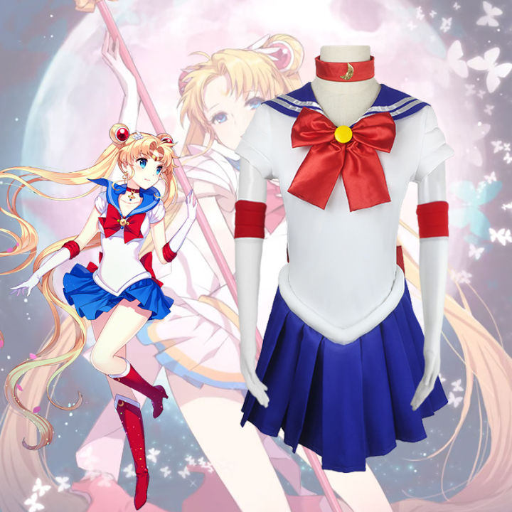 Anime Sailor Moon Cosplay Costumes Tsukino Usagi Uniform Dress Outfits