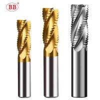 BB Roughing End Mill HSS 3 4 ขลุ่ยฟันละเอียดอลูมิเนียมเหล็กกล้า TiN เคลือบเครื่องมือโลหะความเร็วต่ํา 6mm 7mm 8mm 10 12