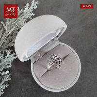 MT แหวนเงินแท้ รูปดอกไม้ งานรมดำ ไซส์: 51, 56, 60 Solid 925 Sterling Silver Ring (sr149) MT Jewelry มณีธารา