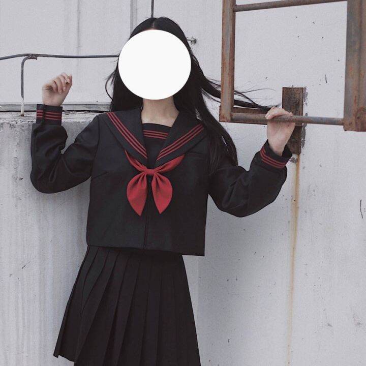 Black Schoolgirl Uniform Japanese Class Navy Sailor School Uniforms ...