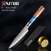 5 inch Utility Knife Japanese 67 Layer Damascus Super Steel Real Cook Knife Pretty Peeling Knife Super Sharp Kitchen Knife?พร้อมส่ง?ส่งจากร้าน Malcolm Store กรุงเทพฯ