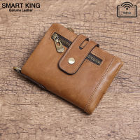 Smart King ใหม่สำหรับสั้นสำหรับผู้ชายกระเป๋าสตางค์ของแท้หนังวัวธุรกิจแบบสบายๆ RFID กระเป๋าเก็บบัตรกระเป๋าคลัตช์