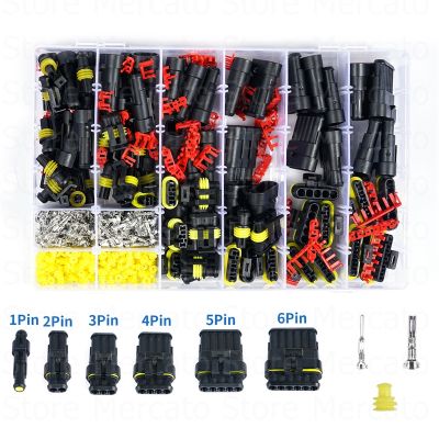 ✑✤ 708PCS 1-6P Waterproof Male Female Electrical Connectors Plug 1-6Pins sets with crimping pliers Way With Wire For Car Motorcycle