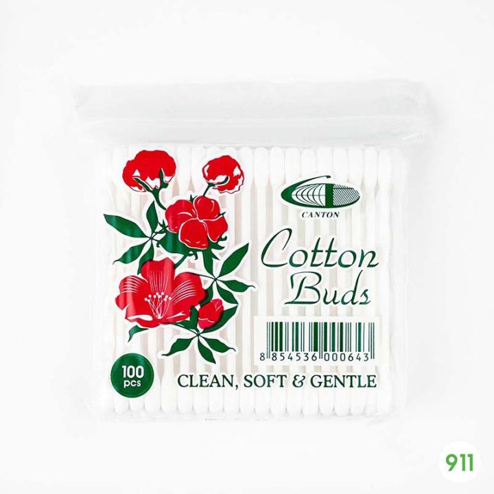 cotton-buds-canton-แคนตัน-สำลีปั่นหู-1-แพ็ค-12-ซองๆละ-100-ก้าน