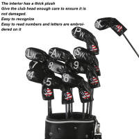 11pcs Golf Putter Covers Set Golf Club Headcovers Protector ปักด้วยตัวเลข