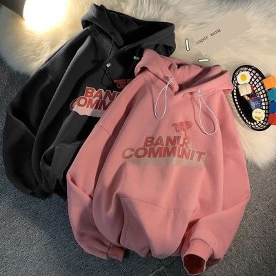 Ins Super Fire American Retro Vintage Hooded Fleece Loose Off Fried Street Couples Mens And Womens Autumn/Winter