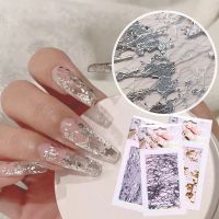 ๑ 1pc Gold and Silver Foil 3D Mesh Nail Stickers Glitter Line Nail Art Decal Wraps Waterproof DIY Net Yarn Nail Art Decoration