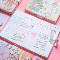 A5 PU-224 Page Student Cartoon Notepad Magnetic Hand Account Book Simple Style Portable Notebook Office Notebook Gift