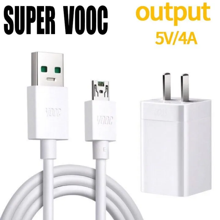 Realme Original VOOC Flash Charging 5V-4A Power Adapter and Micro USB ...