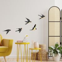 Five Swallow Birds Wall Stickers Decals Room Decoration Bedroom Door Interior