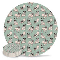 Lovely Dog Cute Bulldog Pet Unique Ceramic Placemat Coaster Porcelain Mats Pads Table Decoration Accessories Kitchen Tool Gift