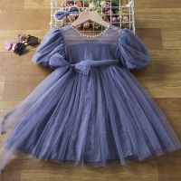 Little Girls Casual Dresses for Kids Sequin Puff Sleeve Summer Cute Princess Birthday Party Clothes 3 8 Years Children 39;s Dress