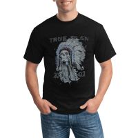 Popular Top Quality MenS T-Shirt True Religion 4Th Ave Headdress Chief Indian Skull Jeans Gildan 100% Cotton