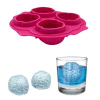 Brain Shape Silicone Ice Mold Freeze Ice Cube Tray Ice Ball Maker Fondant Cake Chocolate Soap Mould Ice Cream Tool Baking Ice Maker Ice Cream Moulds